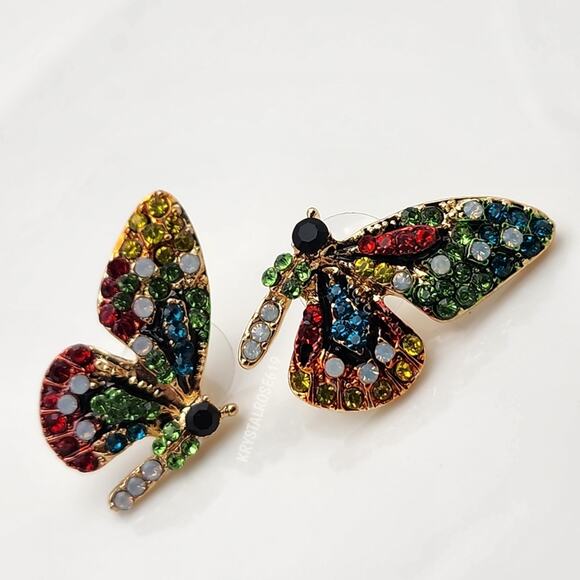 Boho Butterfly Multicolor Earrings - Picture 3 of 3